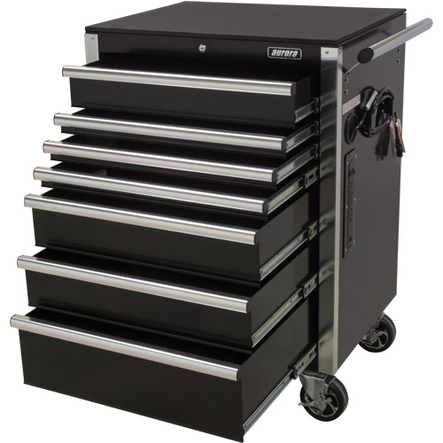 Heavy-Duty Tool Cart, 7 Drawers, 28" W x 22" D x 42-3/8" H, Black EastCoast Offshore Supplies