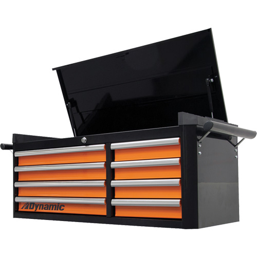 Top Chest, 42" W, 8 Drawers, Black/Orange EastCoast Offshore Supplies