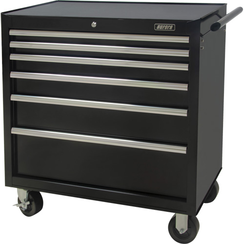 Chariot &agrave; outils industriel, 6 tiroirs, 39" la x 20-4/5" p x 38-1/2" h, Noir EastCoast Offshore Supplies