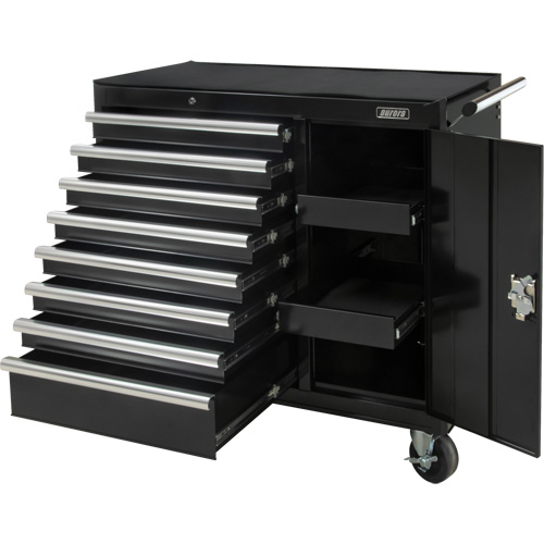 Chariot &agrave; outils industriel, 8 tiroirs, 44-3/10" la x 21-1/10" p x 36-7/10" h, Noir EastCoast Offshore Supplies