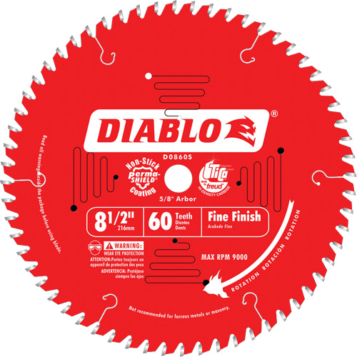 Contractor Saw Blades - Fine Finishing Saw Blades, 8-1/2", 60 Teeth, Wood Use EastCoast Offshore Supplies