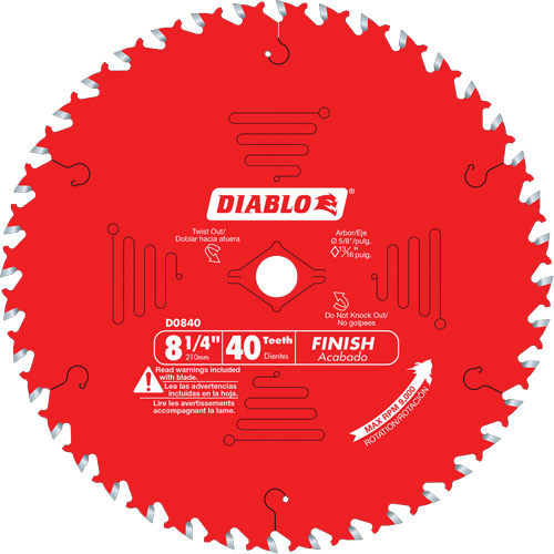 Contractor Saw Blades - Finishing Saw Blades, 8-1/4", 40 Teeth, Wood Use EastCoast Offshore Supplies
