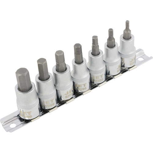 HSW3811M 7-Piece Metric 2" Long Hex Bit Socket Set, Hex, 3/8" Drive, 7 Pcs EastCoast Offshore Supplies