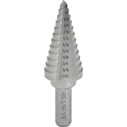 Progressive Step Drill, 1/4" - 3/8" , 1/8" Increments, High Speed Steel EastCoast Offshore Supplies