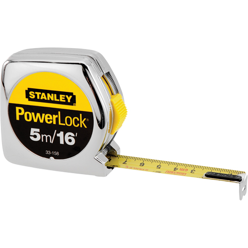 PowerLock&reg; Measuring Tape, 1"/16ths of an Inch x 16', 16th Milimeters Graduations EastCoast Offshore Supplies