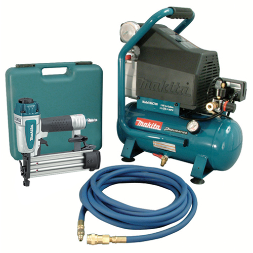 Air Compressor and Brad Nailer Kit, Electric, 2.6 Gal. (3.1 US Gal), 130 PSI, 120/1 V EastCoast Offshore Supplies
