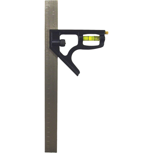 &eacute;querre combin&eacute;e pouces/m&eacute;trique, 12" lo, 1/8"/1/16"/1/32"/1 mm Graduations, Acier inoxydable, Ordinaire EastCoast Offshore Supplies