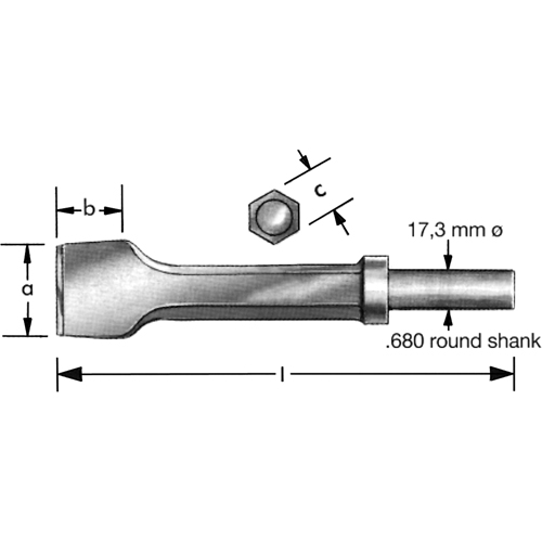 Pneumatic Chisel With  Retaining Collar EastCoast Offshore Supplies