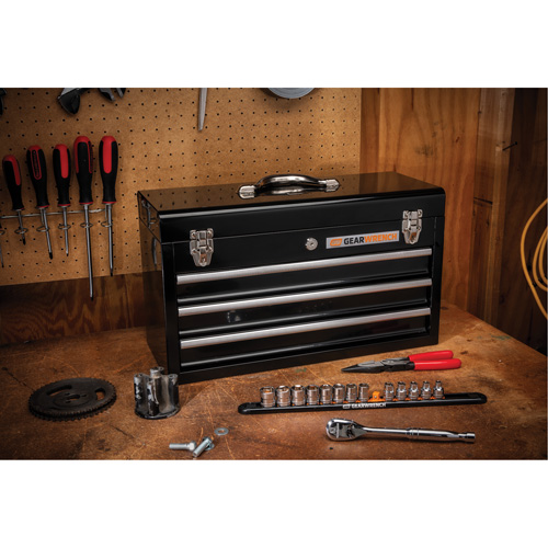 Portable Tool Box, 20" W, 3 Drawers, Black EastCoast Offshore Supplies