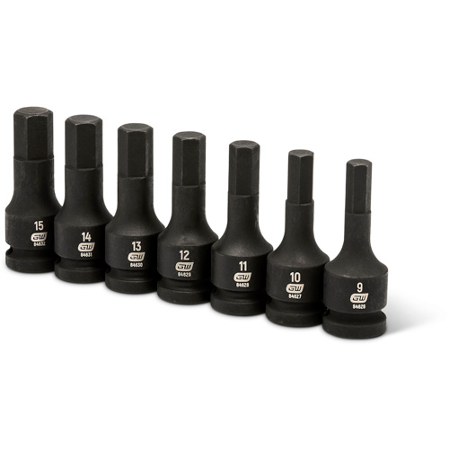 Impact Metric Bit Socket Set, Hex, 1/2" Drive, 7 Pcs EastCoast Offshore Supplies