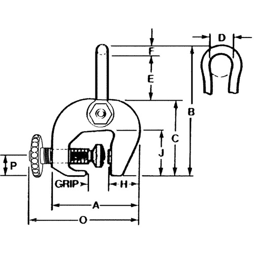 SAC Plate Clamp, 12000 lbs. (6 tons), 0" - 3" Jaw Opening EastCoast Offshore Supplies