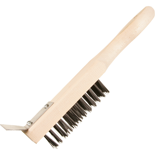Scratch Brush With Scraper, Steel, 5 x 13 Wire Rows, 11-3/8" Long EastCoast Offshore Supplies