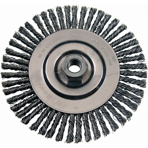 Wire Wheel Brushes, 4-7/8" Dia., 0.02" Fill, 5/8"-11 Arbor, Stainless Steel EastCoast Offshore Supplies