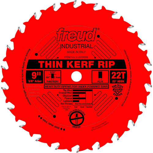 TCS Industrial Saw Blade - Rip/Crosscut Thin Kerf, 9", 22 Teeth, Wood Use EastCoast Offshore Supplies