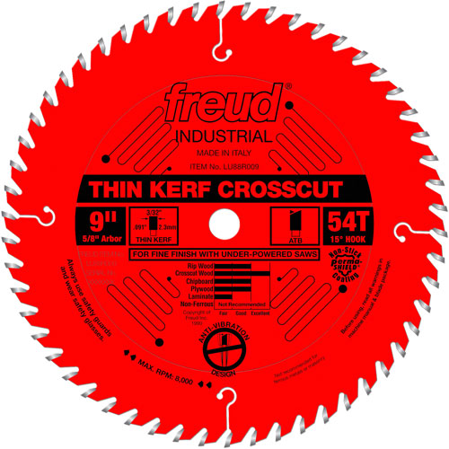 TCS Industrial Saw Blade - Rip/Crosscut Thin Kerf, 9", 54 Teeth, Wood Use EastCoast Offshore Supplies