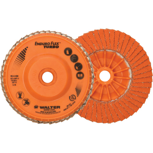 Disque &agrave; lamelles Enduro-Flex Turbo, 4-1/2" x 5/8"-11, Type 27S, Grain 80, C&eacute;ramique EastCoast Offshore Supplies