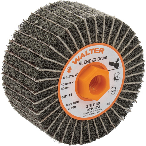 Tambours de finition Two-In-One, 4-1/4" dia. x 2" la, 5/8"-11 Arbre, Grain 80 EastCoast Offshore Supplies