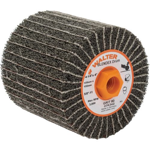 Tambours de finition Two-In-One, 4-1/4" dia. x 4" la, 5/8"-11 Arbre, Grain 80 EastCoast Offshore Supplies