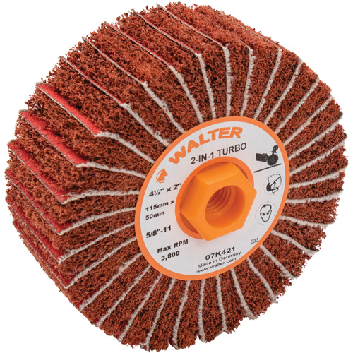 Tambours turbo Two-In-One, 4-1/2" dia. x 2" la, 5/8"-11 Arbre, Grain 60 EastCoast Offshore Supplies