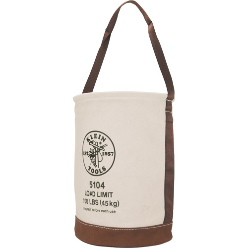 Bucket with Leather Bottom, 17" H, Canvas, Beige EastCoast Offshore Supplies