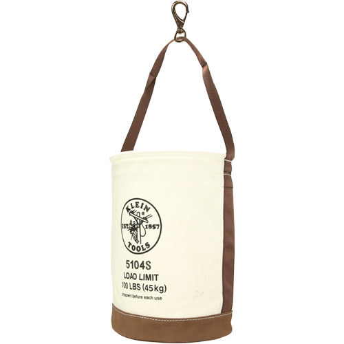 Leather-Bottom Bucket, 17" H, Canvas, White EastCoast Offshore Supplies