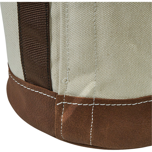 Leather-Bottom Bucket, 17" H, Canvas, White EastCoast Offshore Supplies