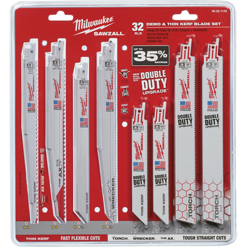 Jeu de lames de d&eacute;molition et &agrave; trait de scie &eacute;troit Sawzall EastCoast Offshore Supplies