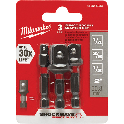 Shockwave Impact Driver Socket Adapter Set, 1/4" Drive Size, Ball, 1-7/8" L EastCoast Offshore Supplies