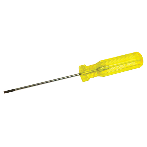 Electrician's Slotted Screwdriver, 1/8" Tip, Round, 7-1/4" L, Plastic Handle EastCoast Offshore Supplies