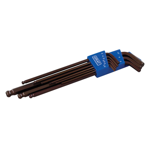 Extra Long Arm Ball Hex Key Set, 9 Pcs., Metric EastCoast Offshore Supplies