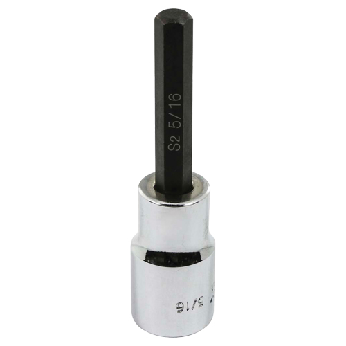 Bit Socket, Hex, 5/16" x 3-1/4" L, 1/2" Square Drive Drive EastCoast Offshore Supplies