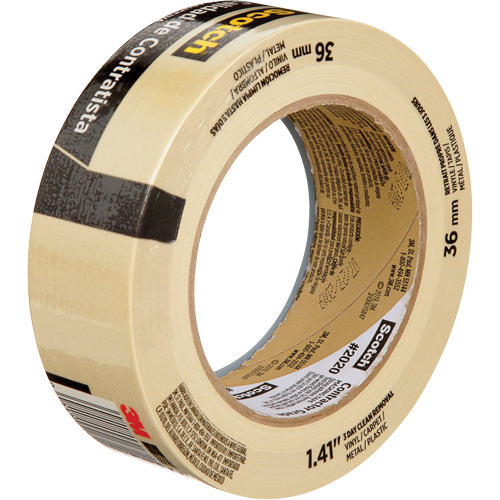 Scotch&reg; Contractor Grade Masking Tape 2020, 36 mm (1-1/2") x 55 m (180'), Beige EastCoast Offshore Supplies