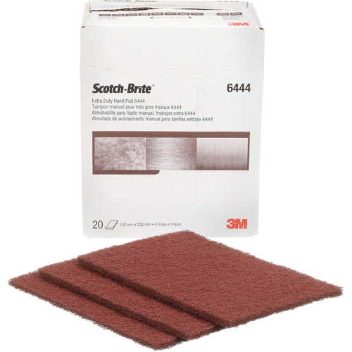 Tampon manuel tr&egrave;s robuste Scotch-Brite, Oxyde d'aluminium, 9" x 6", Grain Fin EastCoast Offshore Supplies