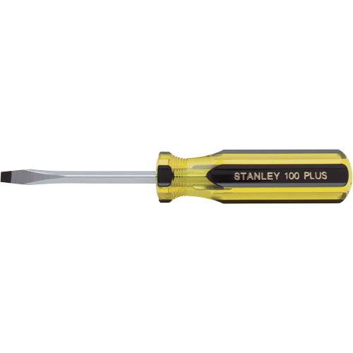 100 PLUS&reg; Standard Slotted Tip Screwdriver, 3/16" Tip, Round, Plastic Handle EastCoast Offshore Supplies