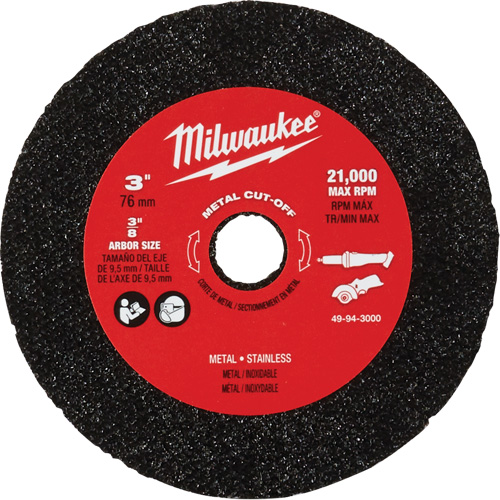 Metal Cut Off Wheel, 3" x 0.04", 3/8" Arbor EastCoast Offshore Supplies