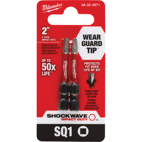 Embout de tournevis Shockwave Impact Duty, Carr&eacute;e, #1, Prise 1/4" EastCoast Offshore Supplies