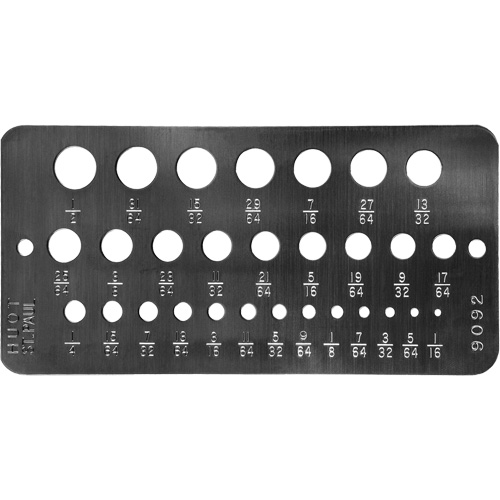 Drillco&reg; Fractional Sizes Drill Gauge EastCoast Offshore Supplies