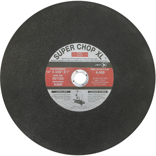 Meule &agrave; tronçonner Super Chop Stud-Cut A30R, 14" x 3/32", Arbre de 1", Type 1, 4400 Tr/min EastCoast Offshore Supplies