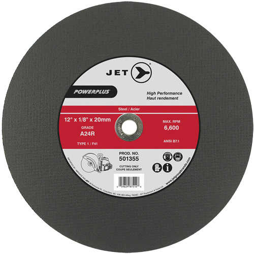 A24R PowerPlus Cut-Off Wheel, 12" x 1/8", 20 mm Arbor, Type 1, 6600 RPM EastCoast Offshore Supplies