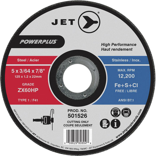 ZX46HP PowerPlus Cut-Off Wheel, 7" x 1/16", 7/8" Arbor, Type 1, 8500 RPM EastCoast Offshore Supplies