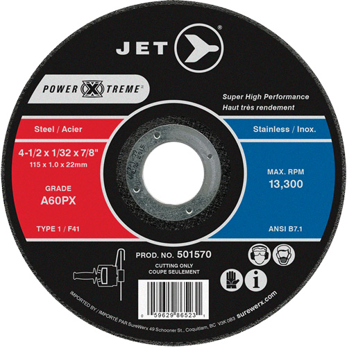 A60PX Power-Xtreme Cut-Off Wheel, 4-1/2" x 1/32", 7/8" Arbor, Type 1, 13300 RPM EastCoast Offshore Supplies