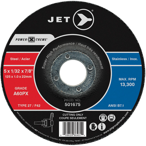 A60PX Power-Xtreme Cut-Off Wheel, 4-1/2" x 3/64", 7/8" Arbor, Type 27, 13300 RPM EastCoast Offshore Supplies