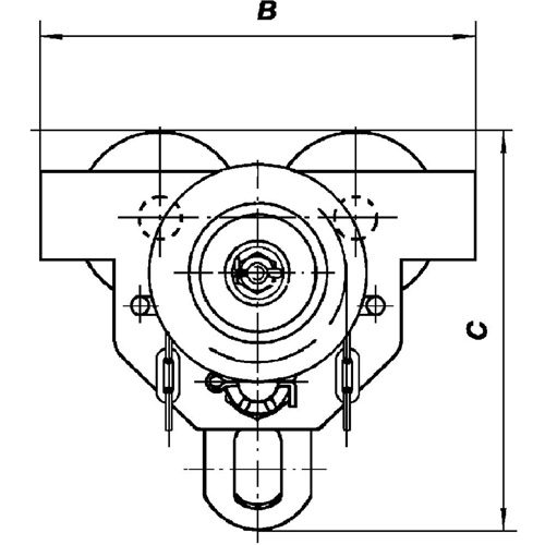 Chariot &agrave; engrenage pour usage intensif — s&eacute;rie SGT, 6600 lb (3 tonnes) Capacit&eacute;, 4" - 8-1/32" EastCoast Offshore Supplies