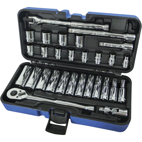 Jeux Rochets & douilles &agrave; 12 pans combin&eacute;s, 30 Mcx, Prise de 3/8", Profond EastCoast Offshore Supplies