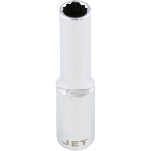 Douille chrom&eacute;e, 8 mm, Prise 1/4", 12 pans, Profond EastCoast Offshore Supplies