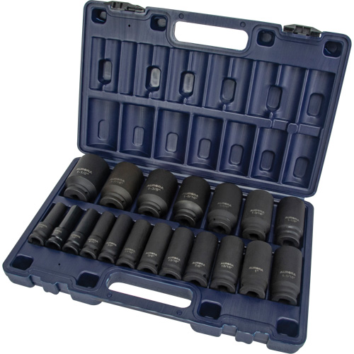 SAE Socket Set, 19 Pcs, Impact, 1/2" Drive Size, Deep EastCoast Offshore Supplies