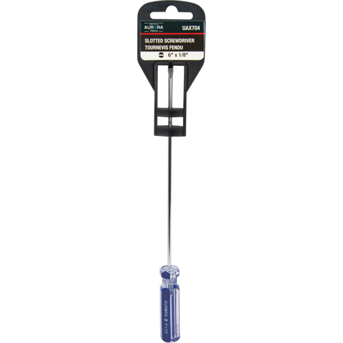 Tournevis &agrave; fente bleu transparent avec bandes, Tige de 1/8", Ronde, Prise en Plastique EastCoast Offshore Supplies