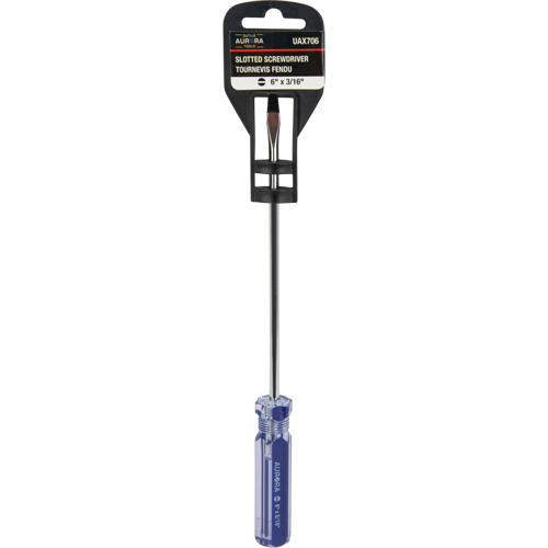 Tournevis &agrave; fente bleu transparent avec bandes, Tige de 3/16", Ronde, Prise en Plastique EastCoast Offshore Supplies