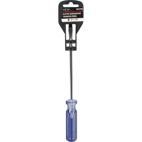 Tournevis &agrave; fente bleu transparent avec bandes, Tige de 1/4", Ronde, Prise en Plastique EastCoast Offshore Supplies