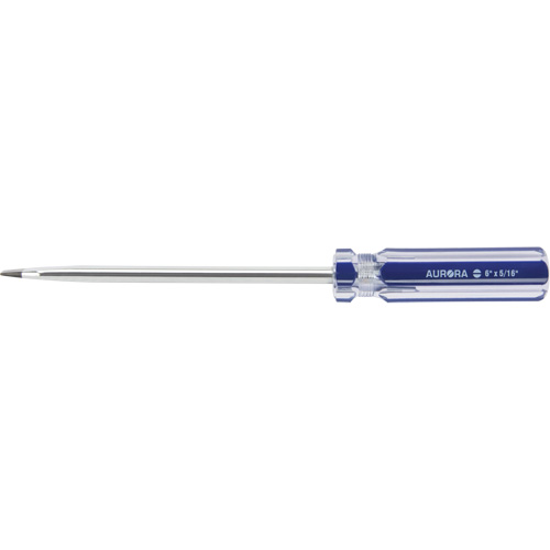 Blue Transparent Striped Slotted Screwdriver, 5/16" Tip, Round, Plastic Handle EastCoast Offshore Supplies